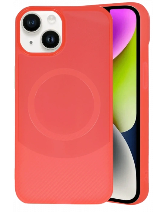 Newface iPhone 14 Kılıf Maya Karbon Kapak - Kırmızı