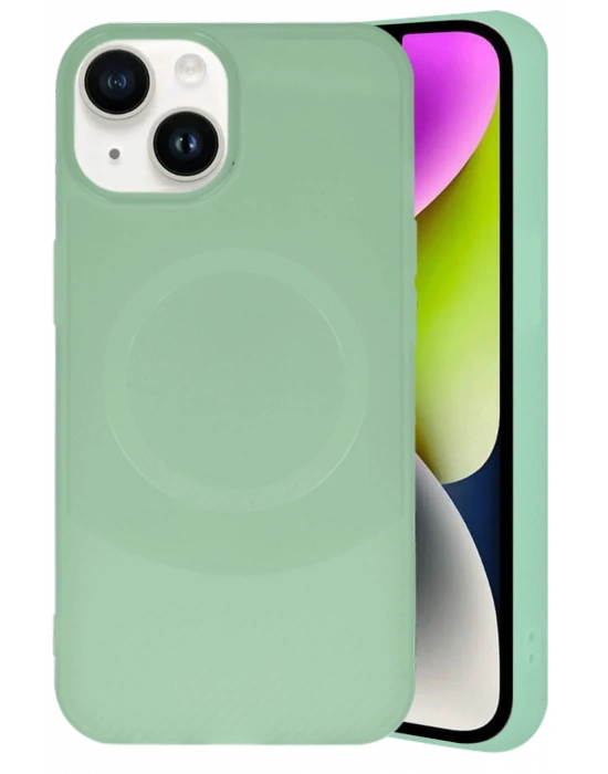 Newface iPhone 14 Kılıf Maya Karbon Kapak - Su Yeşili