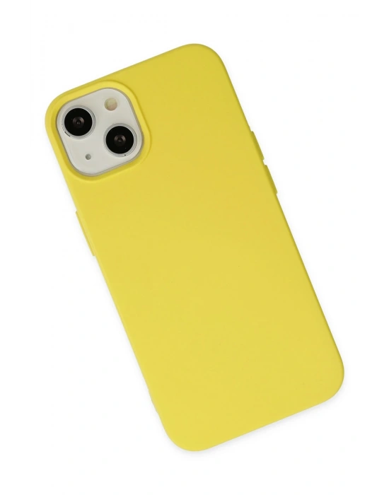 Newface iPhone 14 Kılıf Nano içi Kadife Silikon - Sarı