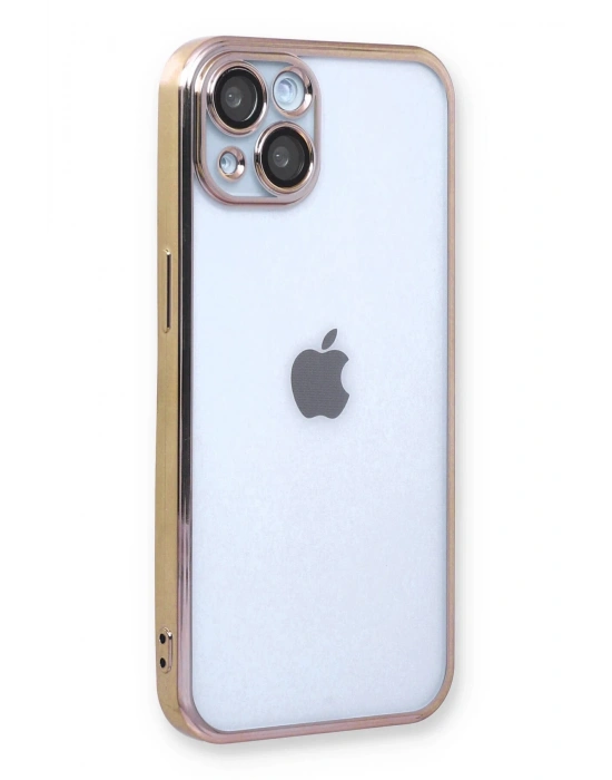 Newface iPhone 14 Kılıf Razer Lensli Silikon - Gold