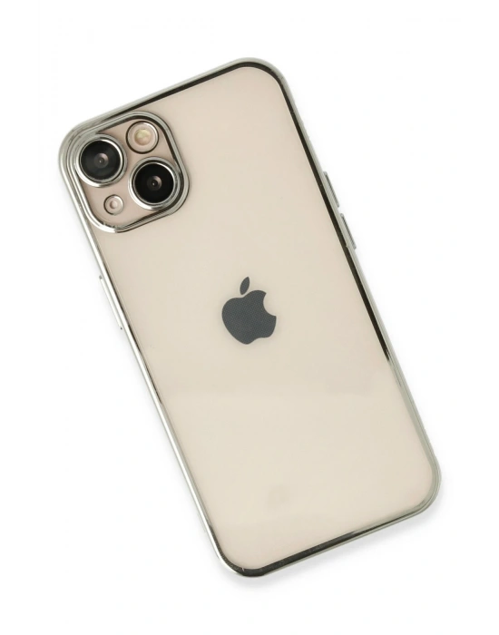 Newface iPhone 14 Kılıf Razer Lensli Silikon - Gümüş