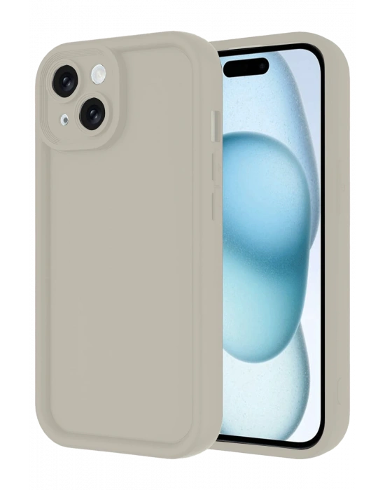 Newface iPhone 14 Kılıf Viera Silikon - Krem