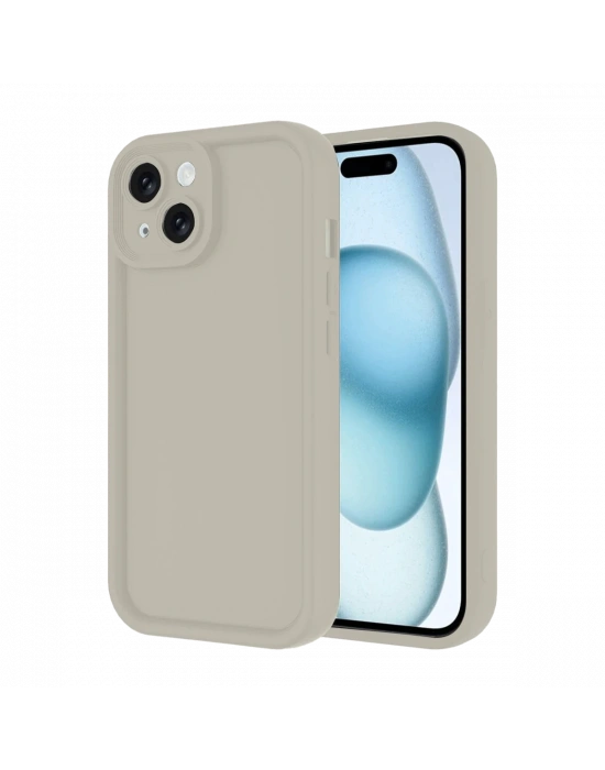 Newface iPhone 14 Kılıf Viera Silikon - Krem