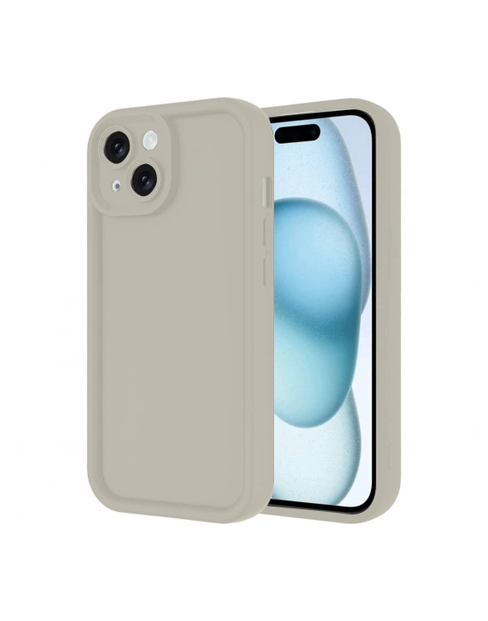 Newface iPhone 14 Kılıf Viera Silikon - Krem