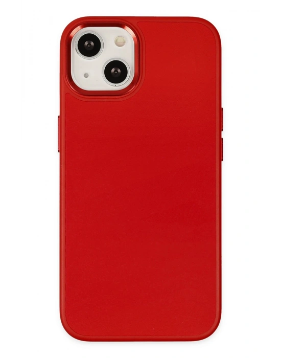 Newface iPhone 14 Plus Kılıf Asya Deri Silikon - Kırmızı