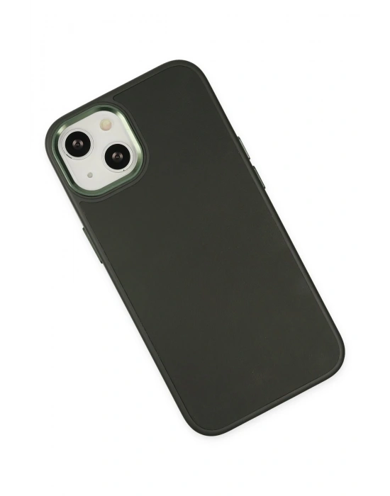 Newface iPhone 14 Plus Kılıf Asya Deri Silikon - Koyu Yeşil