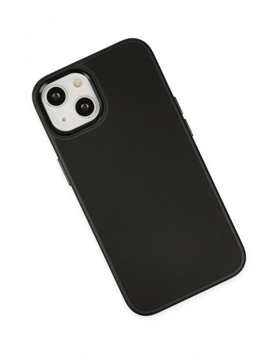 Newface iPhone 14 Plus Kılıf Asya Deri Silikon - Siyah