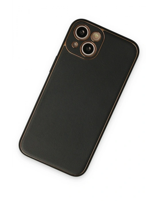 Newface iPhone 14 Plus Kılıf Coco Deri Silikon Kapak - Siyah