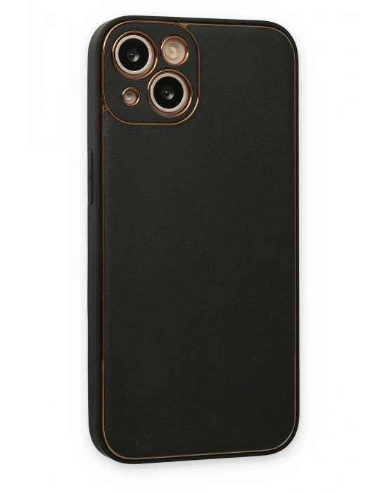 Newface iPhone 14 Plus Kılıf Coco Deri Silikon Kapak - Siyah