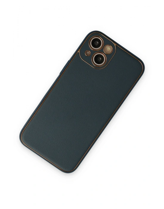 Newface iPhone 14 Plus Kılıf Coco Deri Silikon Kapak - Yeşil