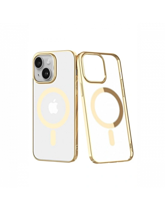 Newface iPhone 14 Plus Kılıf Element Magneticsafe Sert Kapak - Gold