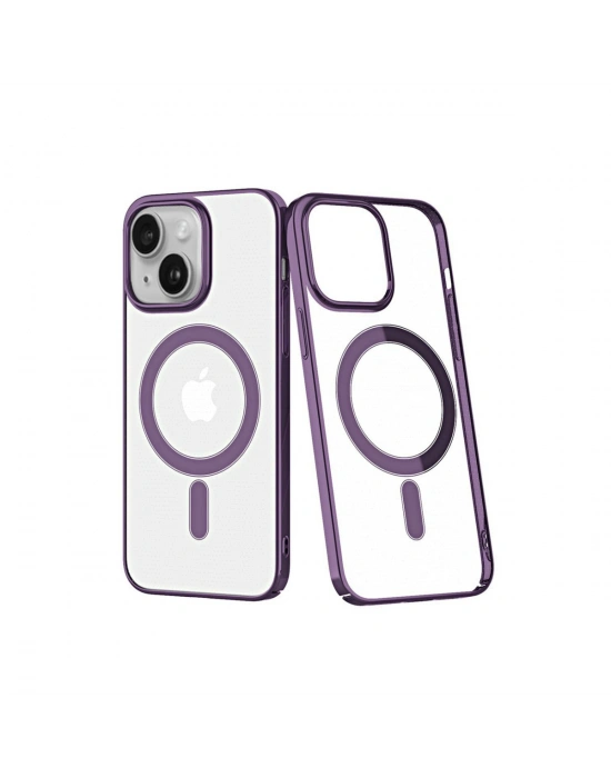 Newface iPhone 14 Plus Kılıf Element Magneticsafe Sert Kapak - Mor