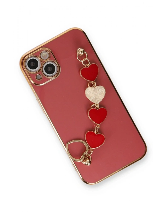 Newface iPhone 14 Plus Kılıf Esila Silikon - Kırmızı