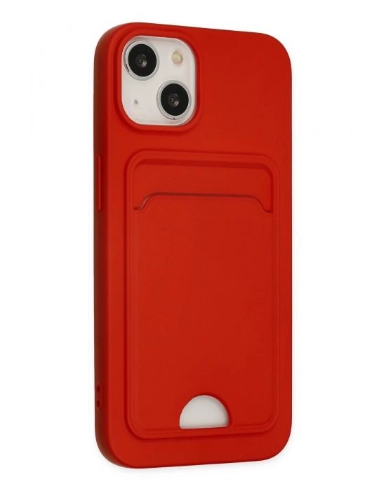 Newface iPhone 14 Plus Kılıf Kelvin Kartvizitli Silikon - Kırmızı