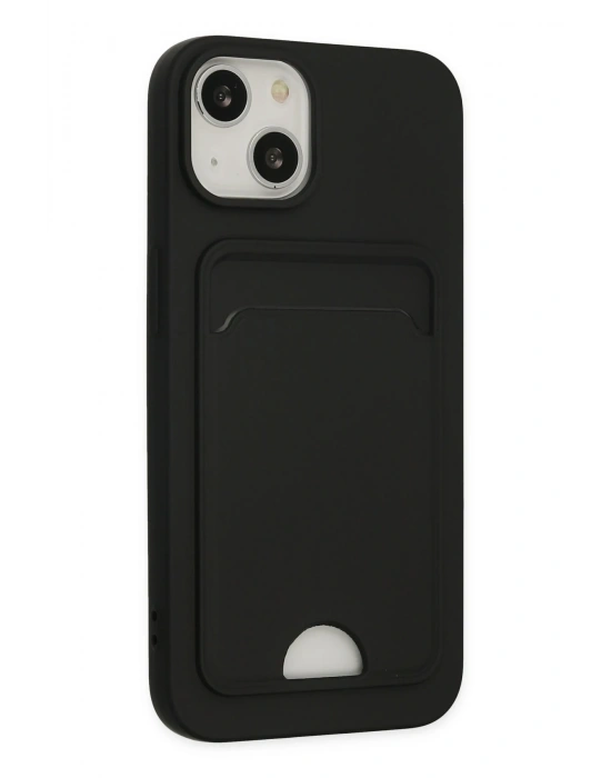 Newface iPhone 14 Plus Kılıf Kelvin Kartvizitli Silikon - Siyah