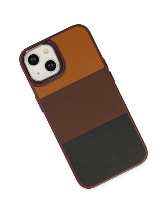 Newface iPhone 14 Plus Kılıf King Kapak - Bordo-Siyah