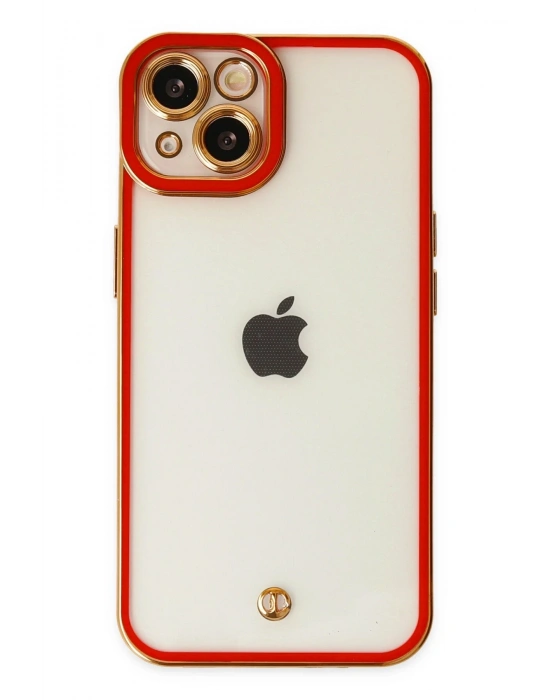 Newface iPhone 14 Plus Kılıf Liva Lens Silikon - Kırmızı