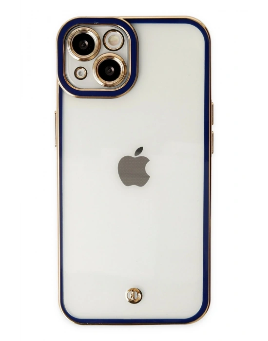 Newface iPhone 14 Plus Kılıf Liva Lens Silikon - Mavi