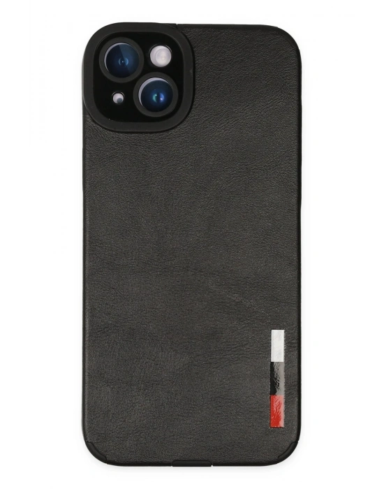 Newface iPhone 14 Plus Kılıf Loop Deri Silikon - Siyah