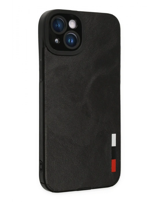 Newface iPhone 14 Plus Kılıf Loop Deri Silikon - Siyah