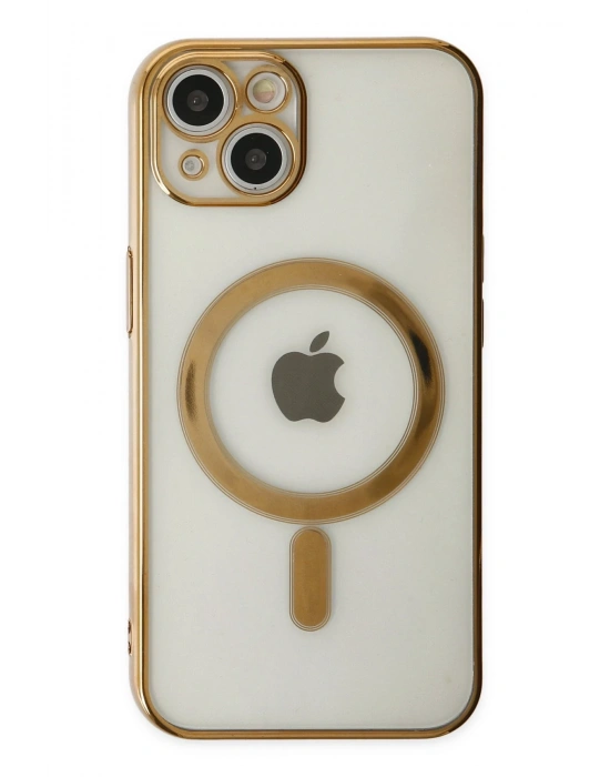 Newface iPhone 14 Plus Kılıf Magneticsafe Lazer Silikon - Gold
