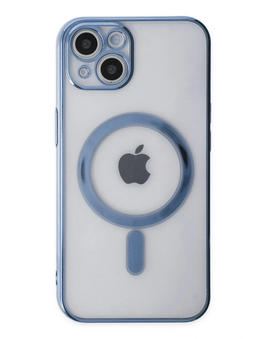 Newface iPhone 14 Plus Kılıf Magneticsafe Lazer Silikon - Sierra Blue