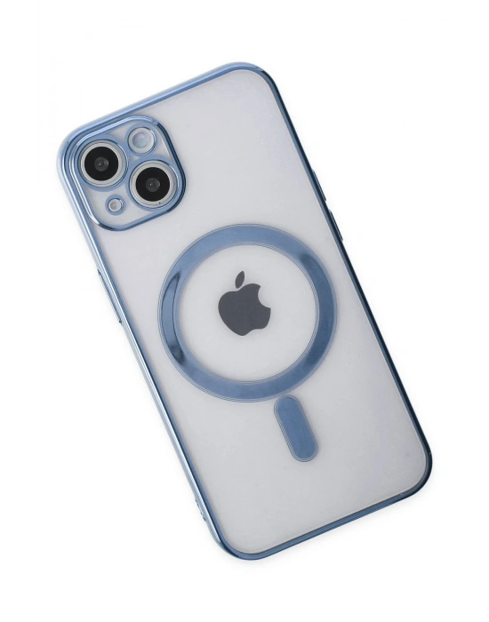 Newface iPhone 14 Plus Kılıf Magneticsafe Lazer Silikon - Sierra Blue