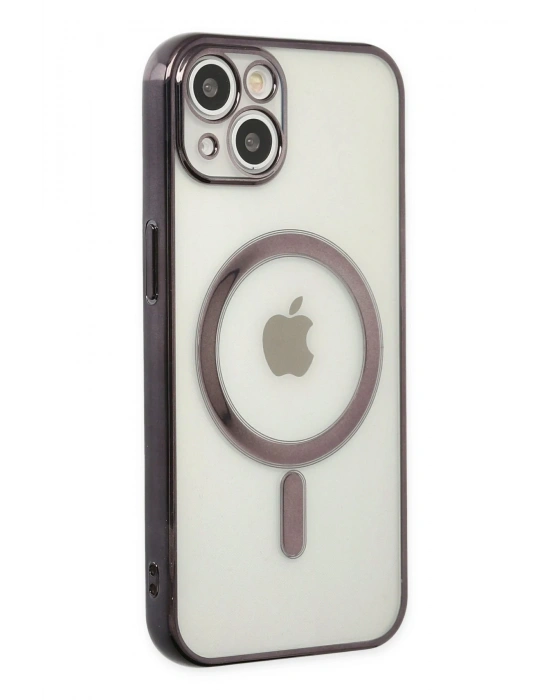 Newface iPhone 14 Plus Kılıf Magneticsafe Lazer Silikon - Siyah