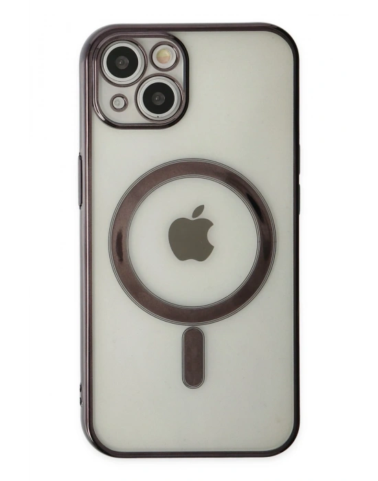 Newface iPhone 14 Plus Kılıf Magneticsafe Lazer Silikon - Siyah
