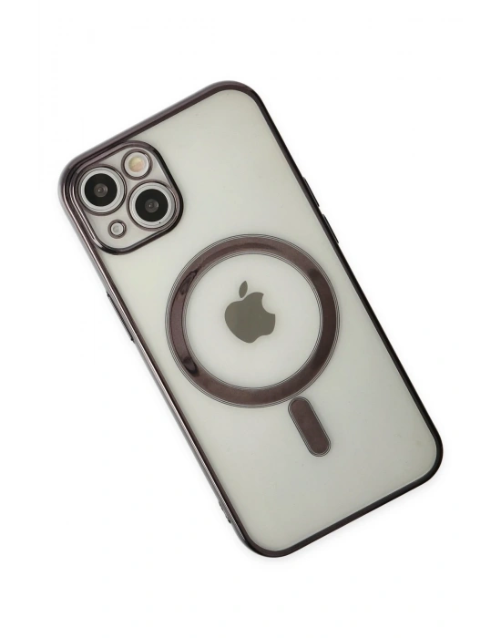 Newface iPhone 14 Plus Kılıf Magneticsafe Lazer Silikon - Siyah