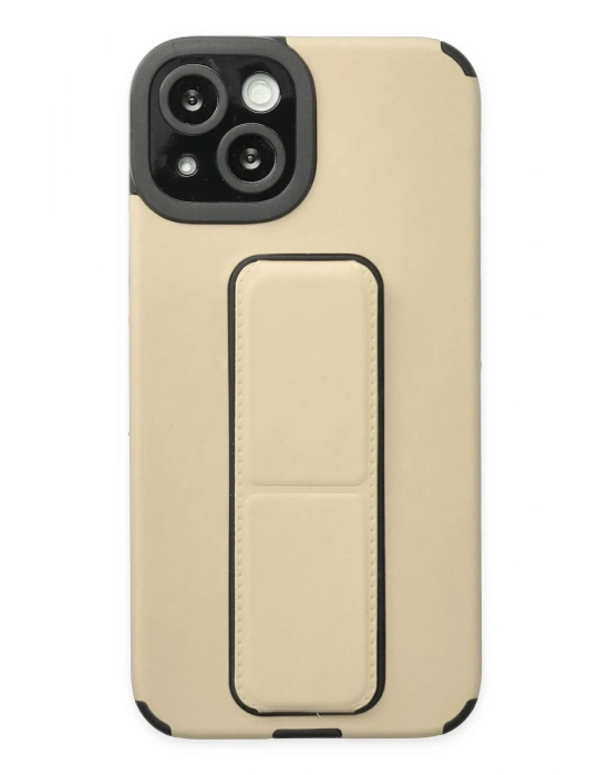 Newface iPhone 14 Plus Kılıf Mega Standlı Silikon - Gold