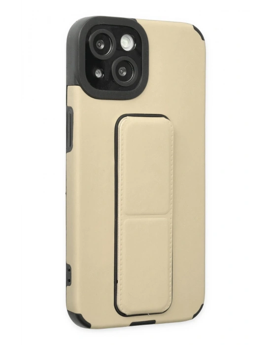 Newface iPhone 14 Plus Kılıf Mega Standlı Silikon - Gold