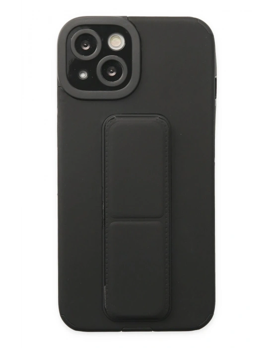 Newface iPhone 14 Plus Kılıf Mega Standlı Silikon - Siyah