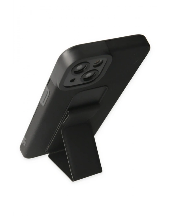 Newface iPhone 14 Plus Kılıf Mega Standlı Silikon - Siyah