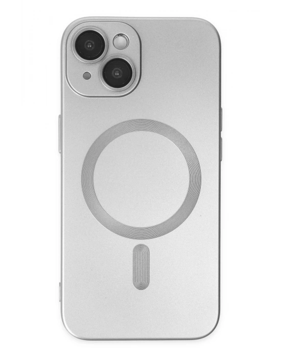 Newface iPhone 14 Plus Kılıf Moshi Lens Magneticsafe Silikon - Gümüş