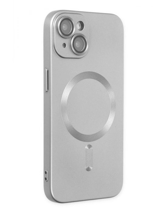 Newface iPhone 14 Plus Kılıf Moshi Lens Magneticsafe Silikon - Gümüş
