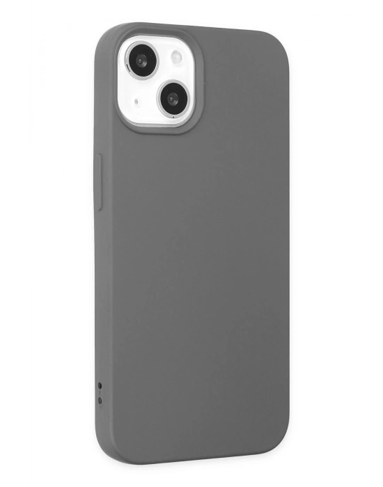 Newface iPhone 14 Plus Kılıf Nano içi Kadife Silikon - Gri