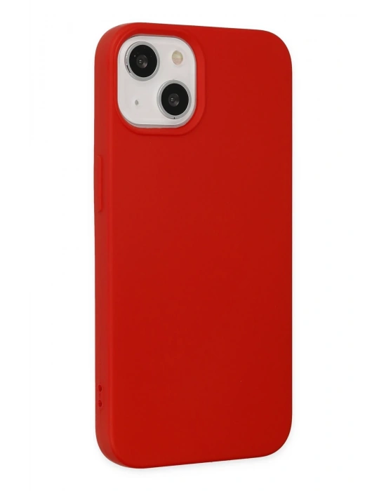 Newface iPhone 14 Plus Kılıf Nano içi Kadife Silikon - Kırmızı