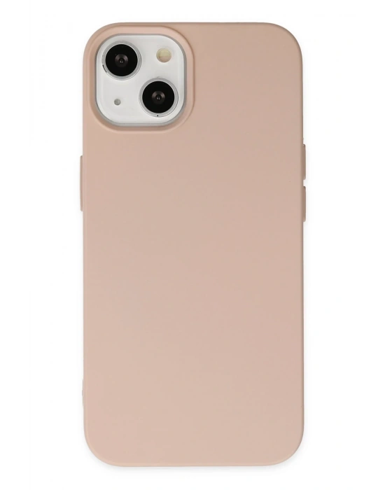 Newface iPhone 14 Plus Kılıf Nano içi Kadife Silikon - Pudra