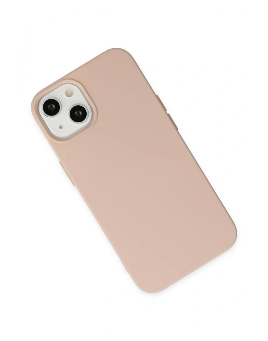 Newface iPhone 14 Plus Kılıf Nano içi Kadife Silikon - Pudra