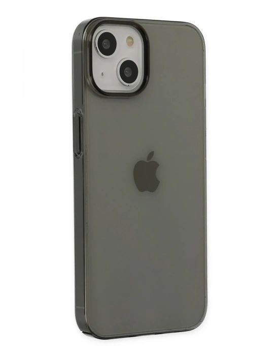 Newface iPhone 14 Plus Kılıf Pc Sert Şeffaf Kapak - Siyah