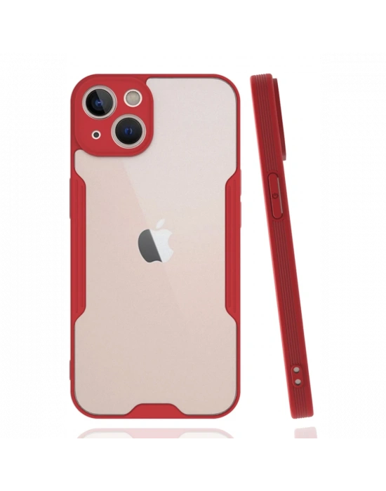 Newface iPhone 14 Plus Kılıf Platin Silikon - Kırmızı