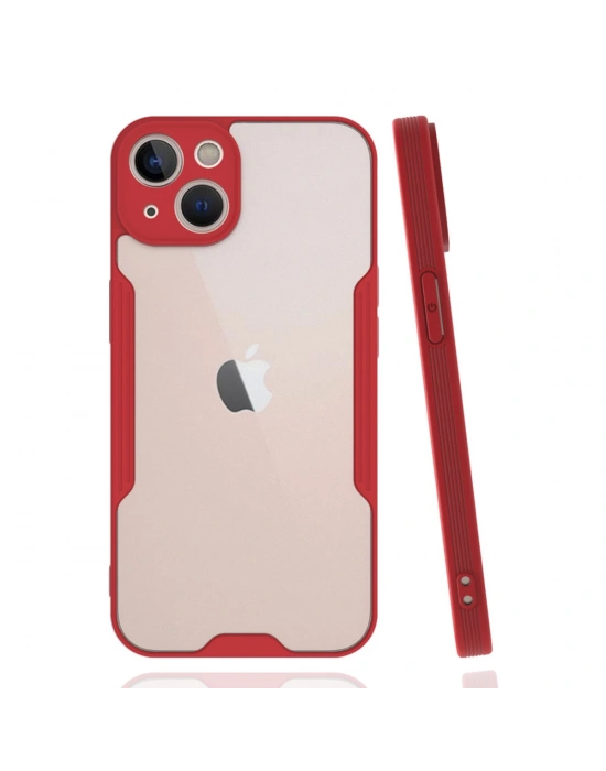 Newface iPhone 14 Plus Kılıf Platin Silikon - Kırmızı