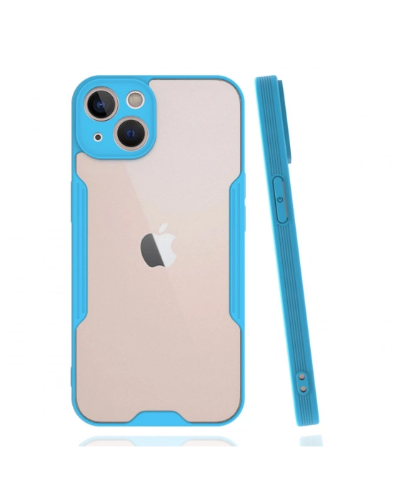 Newface iPhone 14 Plus Kılıf Platin Silikon - Mavi