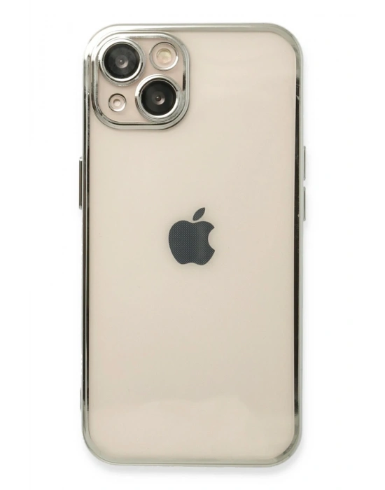 Newface iPhone 14 Plus Kılıf Razer Lensli Silikon - Gümüş