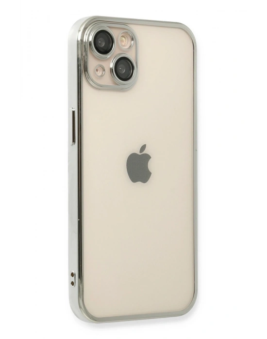 Newface iPhone 14 Plus Kılıf Razer Lensli Silikon - Gümüş