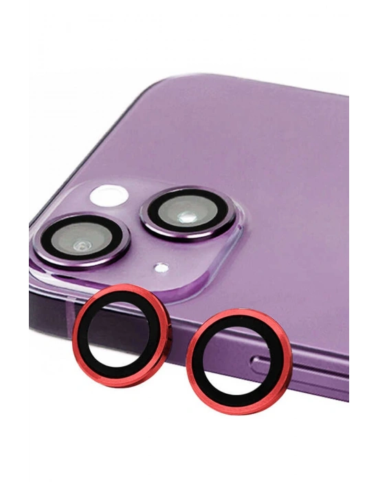 Newface iPhone 14 Plus Raze Metal Kamera Lens - Kırmızı