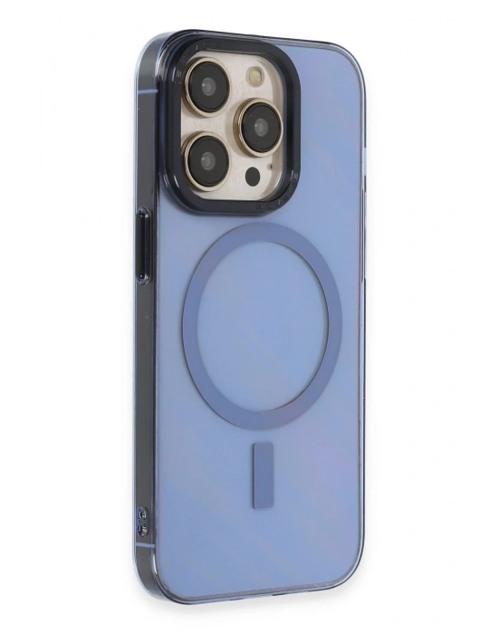 Newface iPhone 14 Pro Kılıf Anka PC Magneticsafe Sert Metal Kapak - Sierra Blue