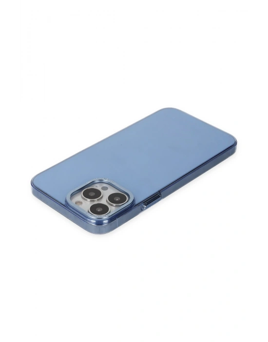 Newface iPhone 14 Pro Kılıf Anka PC Sert Metal Kapak - Mavi