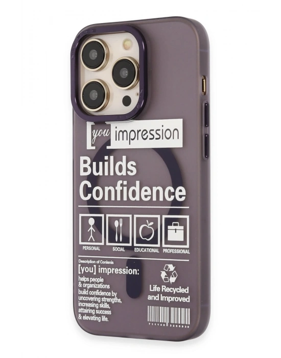 Newface iPhone 14 Pro Kılıf Apollo Magneticsafe Desenli Kapak - Apollo Mor - 6